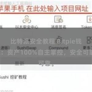 比特派安全教程 Bitpie钱包：资产100%自主掌控，安全可靠。