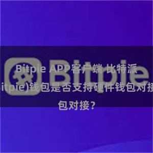 Bitpie APP客户端 比特派(Bitpie)钱包是否支持硬件钱包对接？