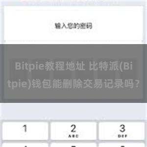 Bitpie教程地址 比特派(Bitpie)钱包能删除交易记录吗？