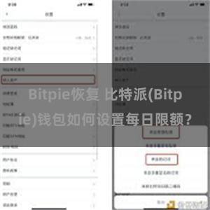 Bitpie恢复 比特派(Bitpie)钱包如何设置每日限额？