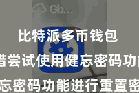 比特派多币钱包  您不错尝试使用健忘密码功能进行重置密码